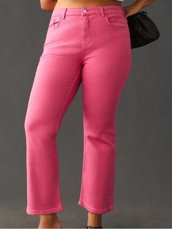 Pilcro by Anthro Yaya cropped flare jeans in bright pink, size 26W - Picture 7 of 8